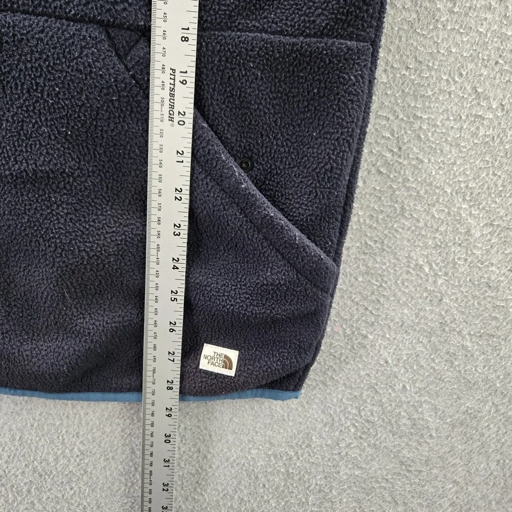 The North Face Men Vest XL Navy Carbondale‎ Fleece Outdoor Logo Sleeveless